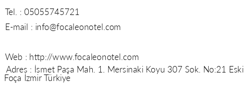 Leon Otel telefon numaralar, faks, e-mail, posta adresi ve iletiim bilgileri
